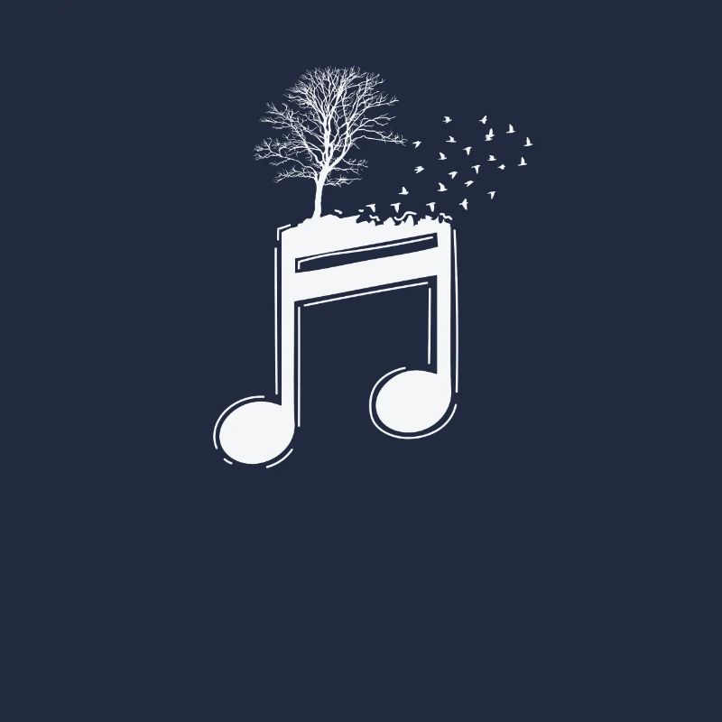 Musical Notes with Tree and Birds Music