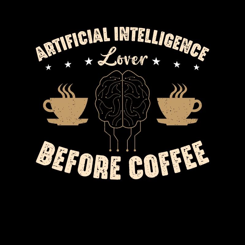 Amoureux de l’intelligence artificielle avant le café des robots