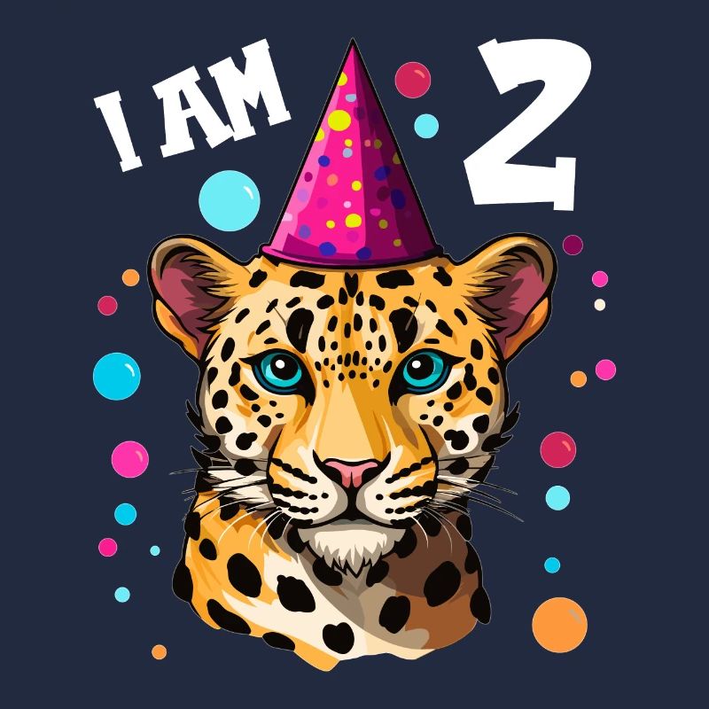2. Geburtstag Ich bin 2 Jahre alt Leoparde Leopard