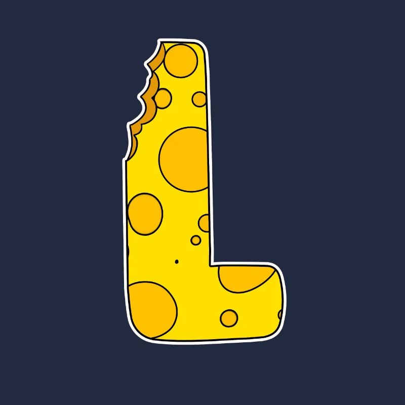 Letter L - Initial Letter L - Cheese Motif