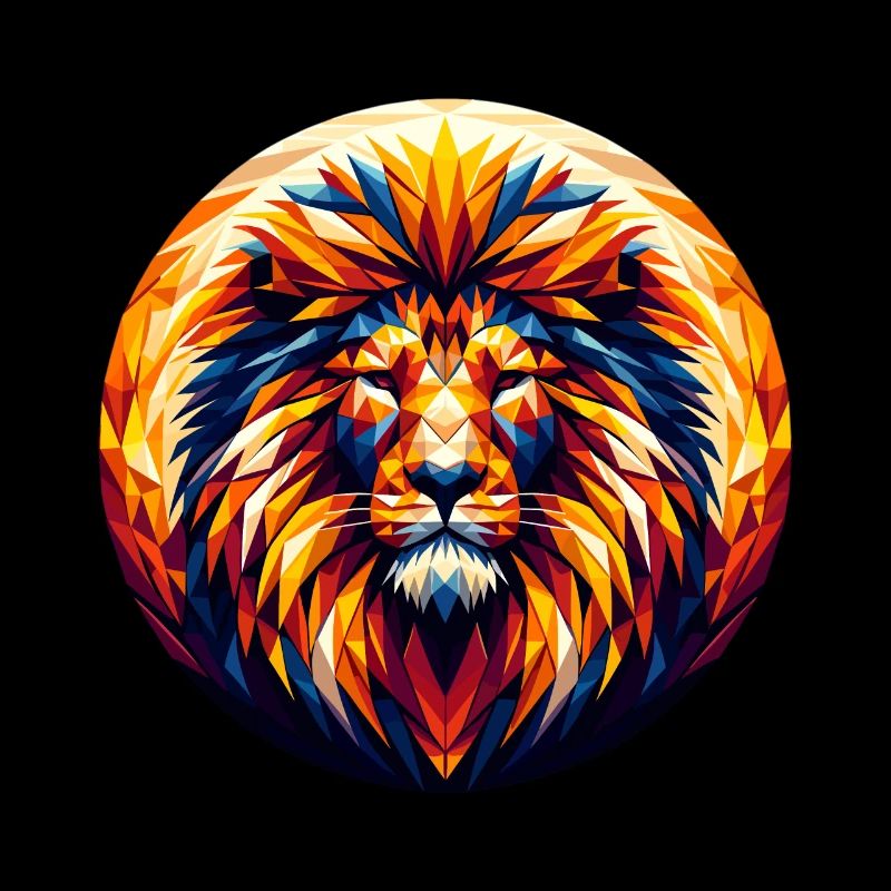 Lion dans l’illustration polygonale
