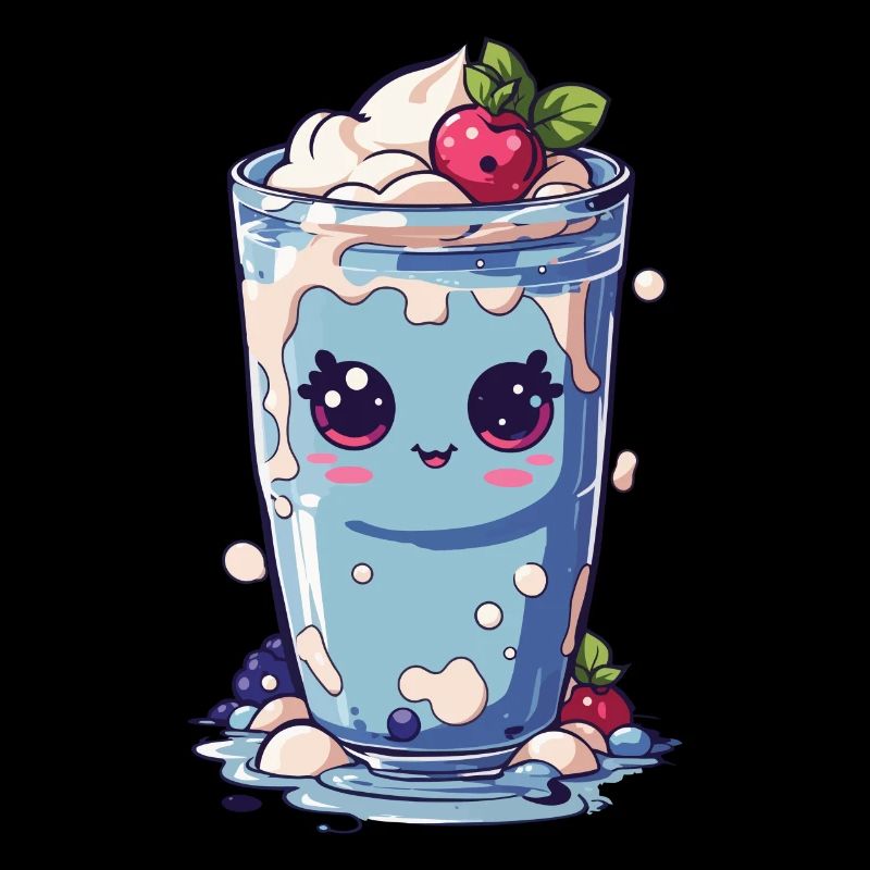 Blaubeeren Niedlicher Milchshake Süßer Spaß