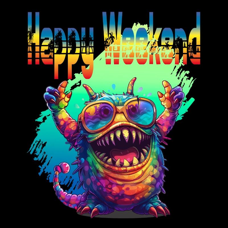 Bon week-end. Monstre, bonheur, ondes positives,