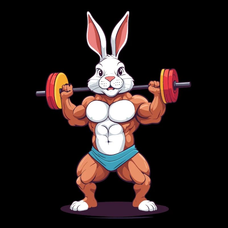 Easter Bunny Funny Bodybuilder Animal Workout