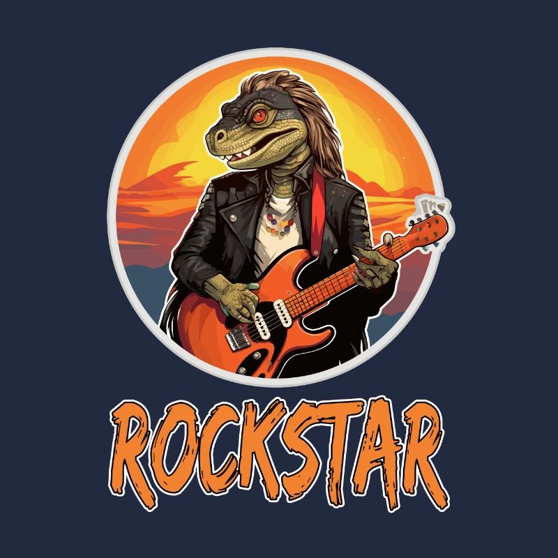 Reptil-Musiker mit E-Gitarre