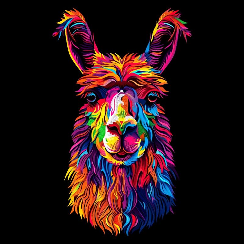 Alpaca Pop Art Bright Colors Llama Rainbow Alpaca
