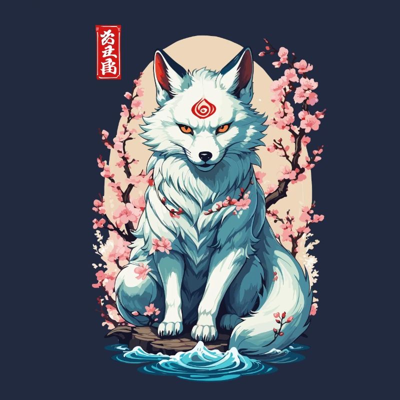 Conception esthétique du masque Kitsune et des fleurs de cerisier