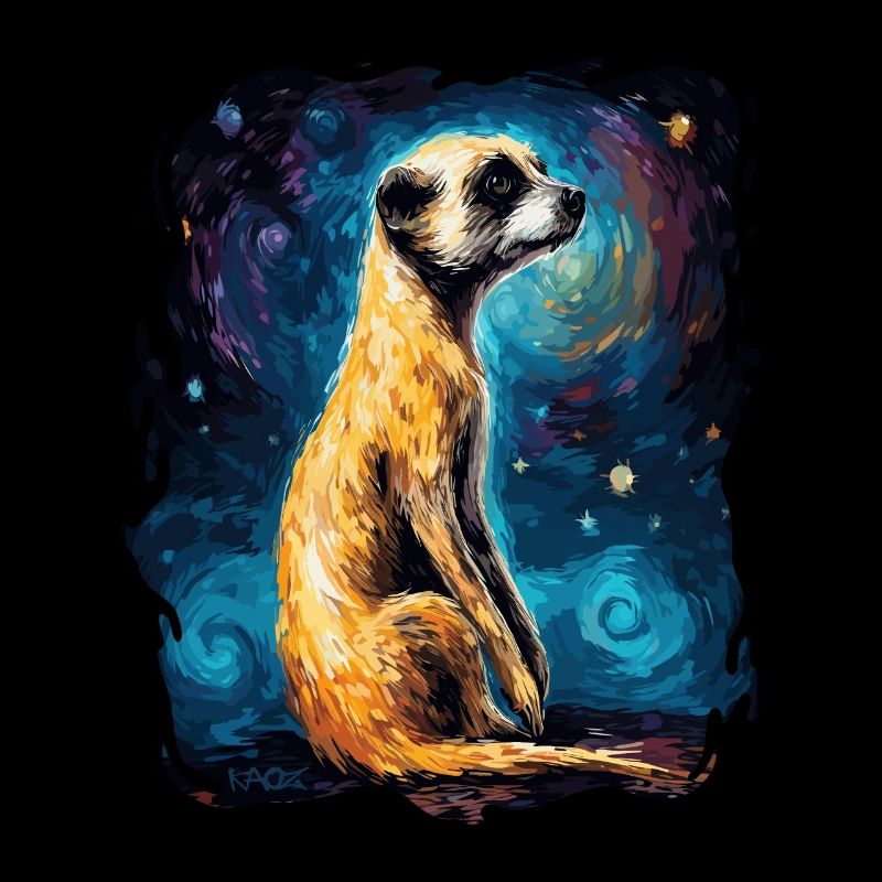 Le ciel est étoilé et un suricate