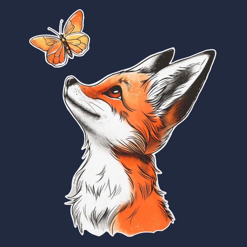 Fuchs mit Schmetterling