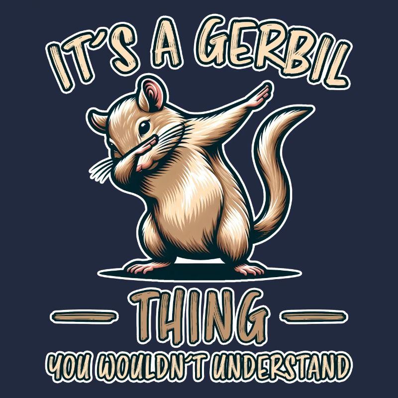 Dabbing Gerbil Saying Racing Rat Gerbil Gift