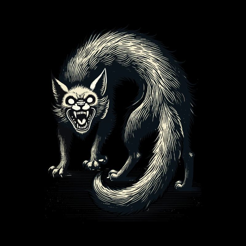 Fürchterliche Hexenkatze Unheimliche Horror Katze