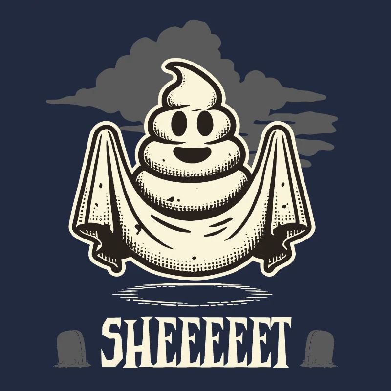 Halloween Caca Pile Ghost Sheet Fun
