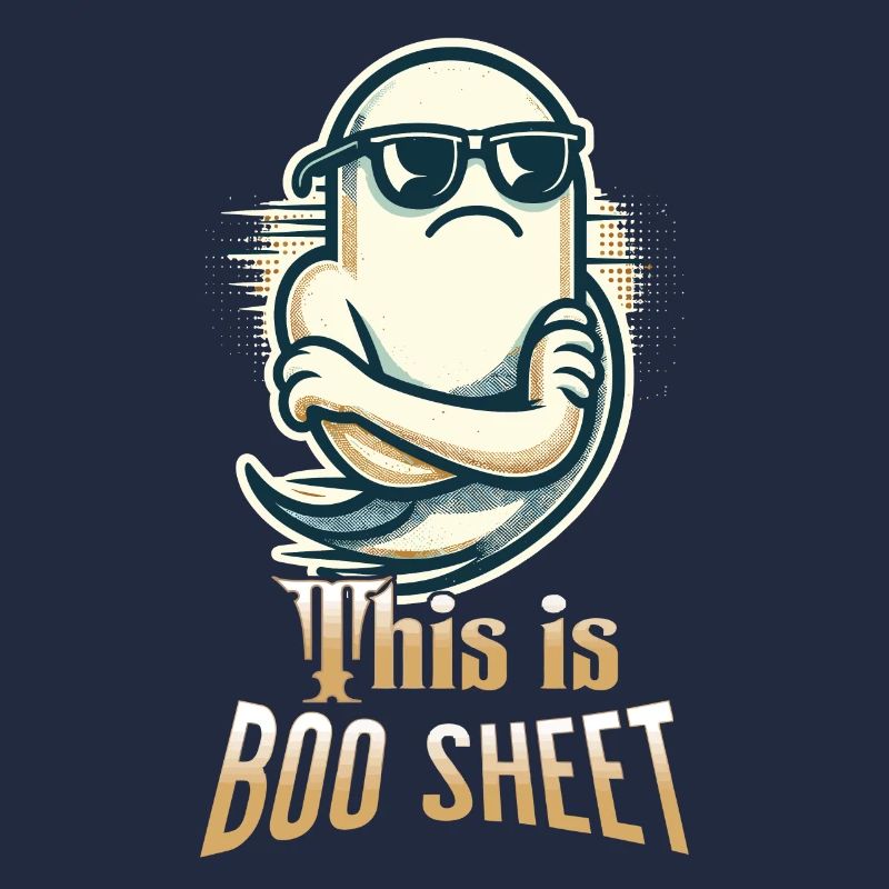 Funny Halloween Ghost With Boo Sheet Text