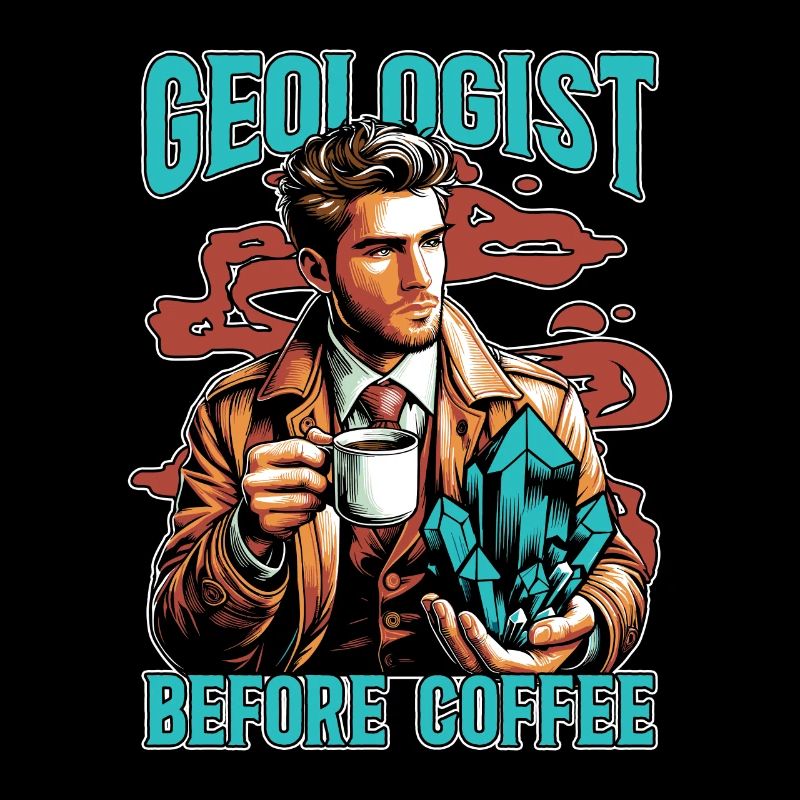 Geologist Before Rock Collecting Coffee Lover