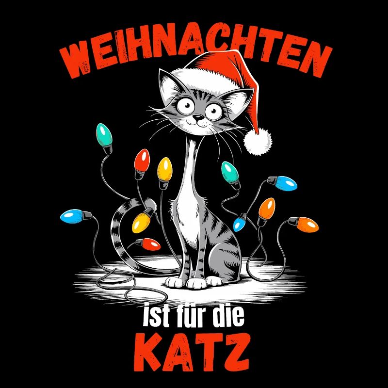 Chat de Noël Fête de Noël Mignon Drôle