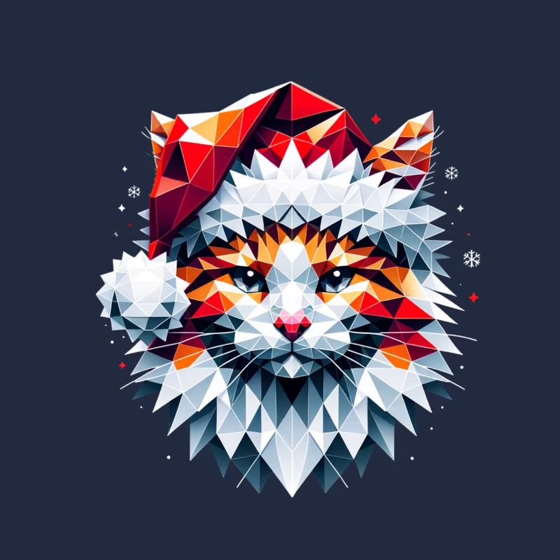 Polygon Design - Chat chat avec chapeau de Père Noël