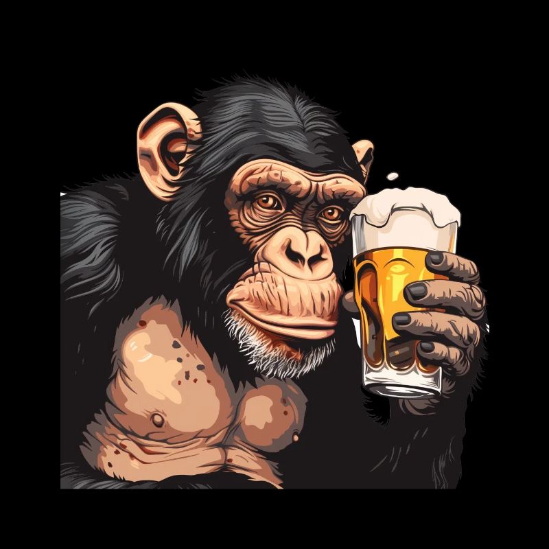 Cute Chimpanzee Drinking Beer 2