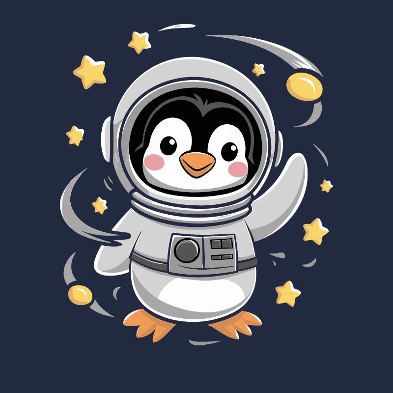 Aventure d’astronaute pingouin dans l’espace