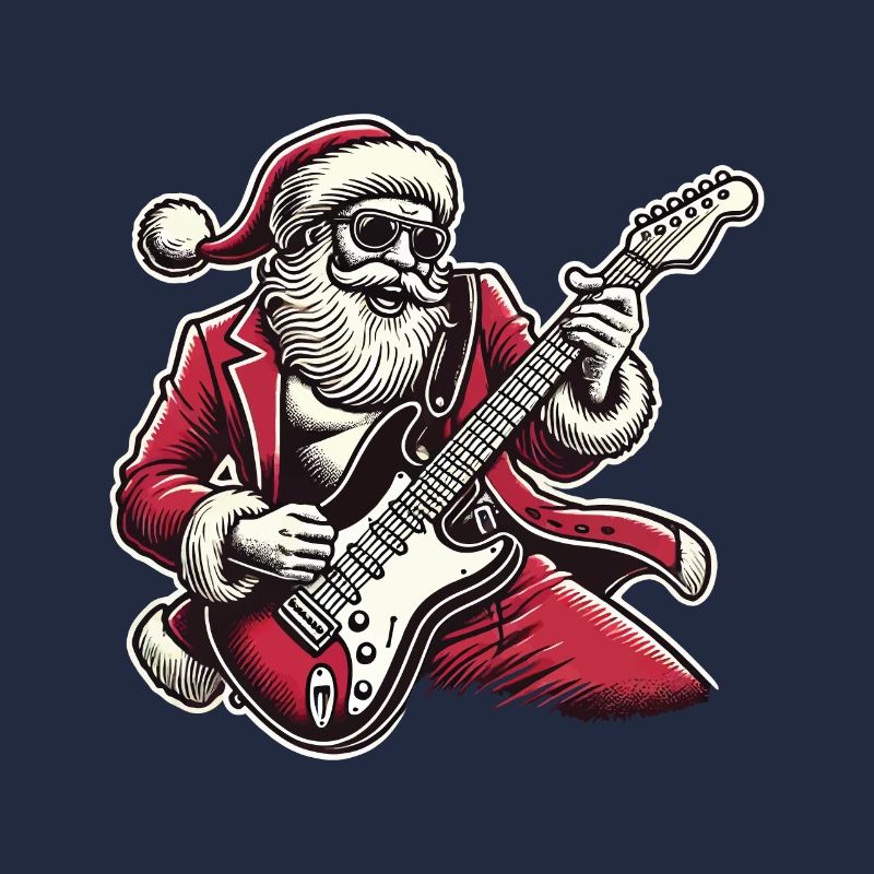 Rockender Weihnachtsmann Mit E-Gitarre