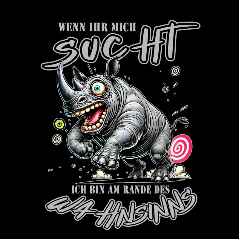 Crazy Nashorn am Rande des Wahnsinns Comic Stil