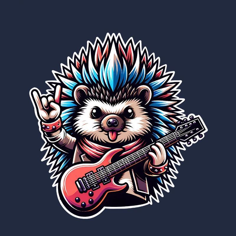Hedgehog Guitariste de rock and roll