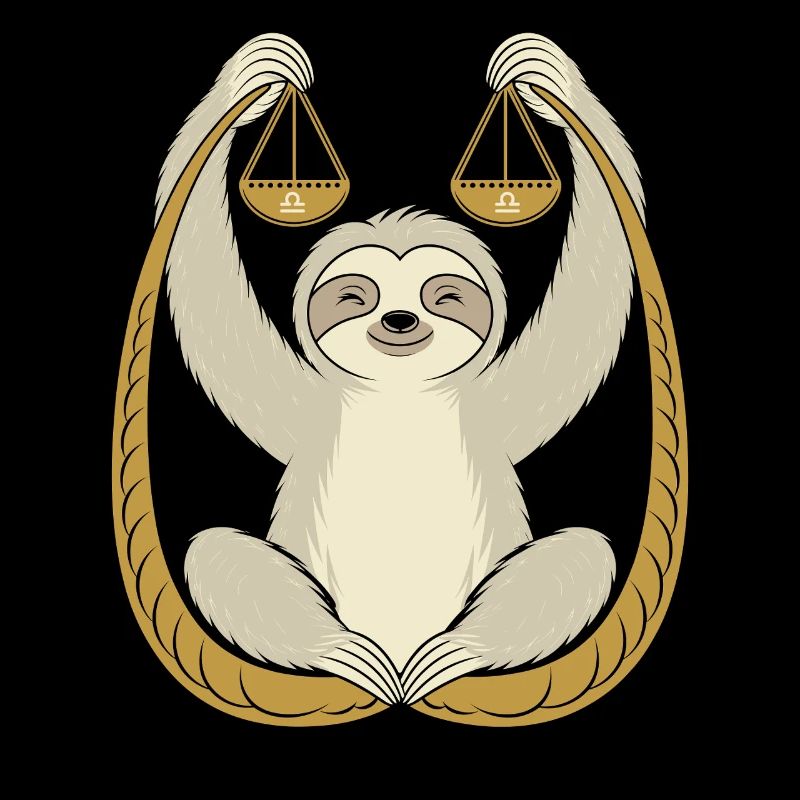 Waage Sternzeichen Faultier Balance