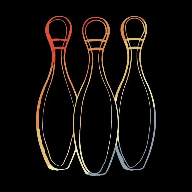 Bowling Skizze Retro Look