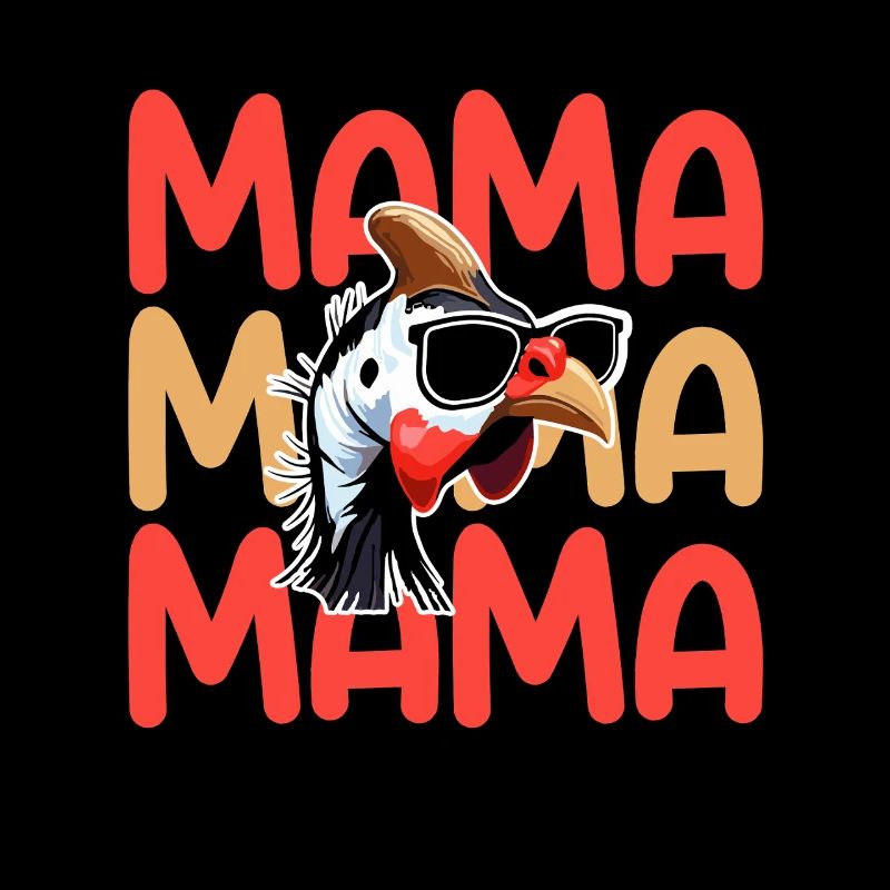 Hahn Mama Mutter Hühner Perlhuhn