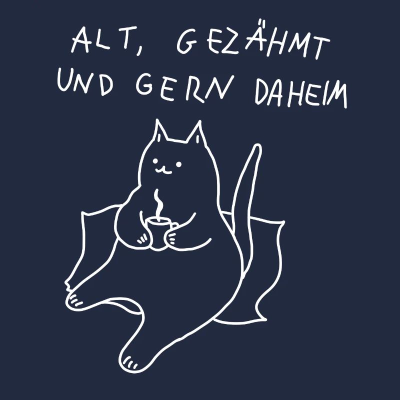 alt und gemütlich - katze spruch fauler kater