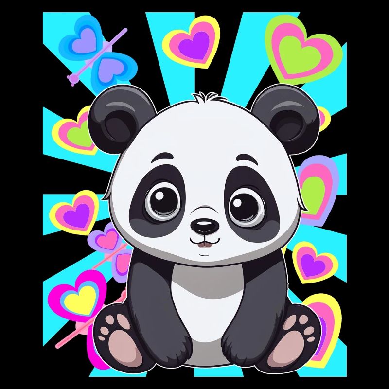 Panda Pandabär Kinder Kind Retro 80er 90er Bär