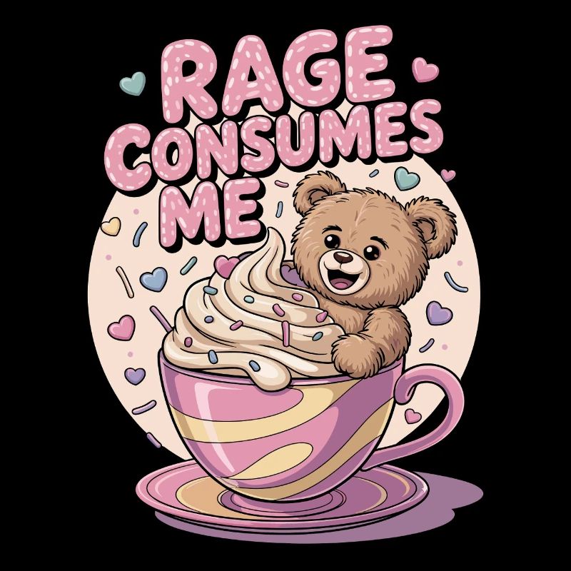 Wut verzehrt mich, sarkastischer Teddybär Kaffee