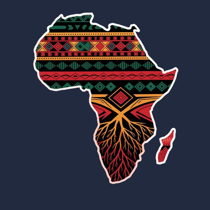 African Pattern Card with Roots