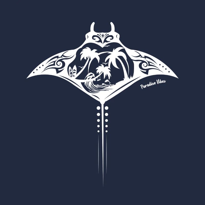 Manta Ray, Devil Ray, Tribal, Vacation, Beach