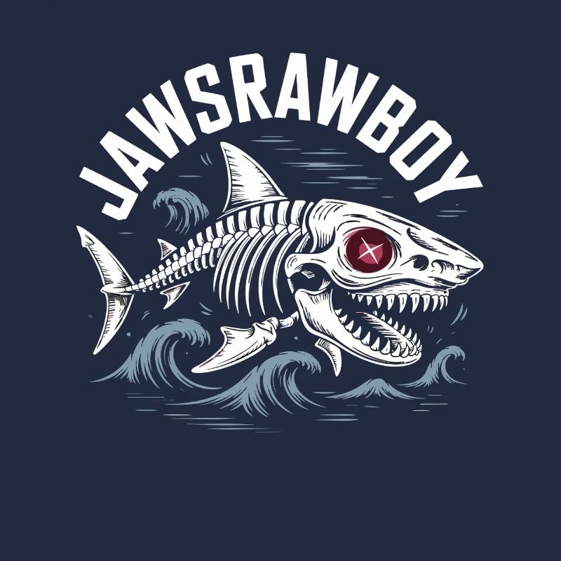 Jawsrawboy Skeleton Shark Illustration