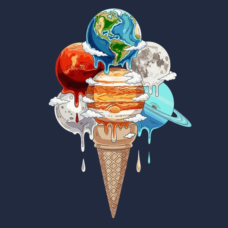 Planeten Eiscreme Kosmische Einskugel