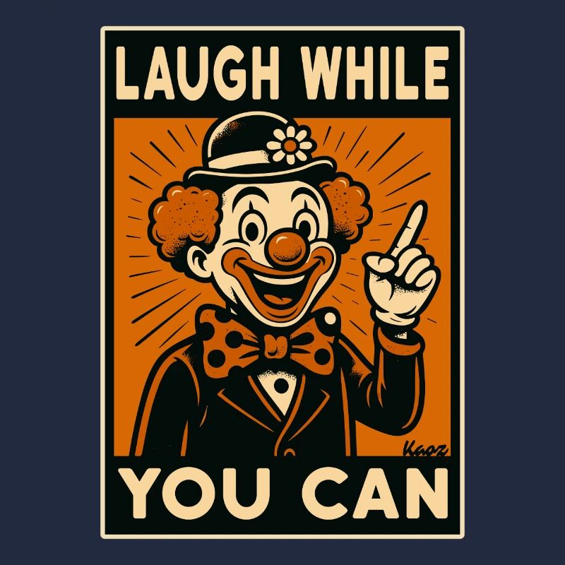 Clown rieur dans le style rétro comique
