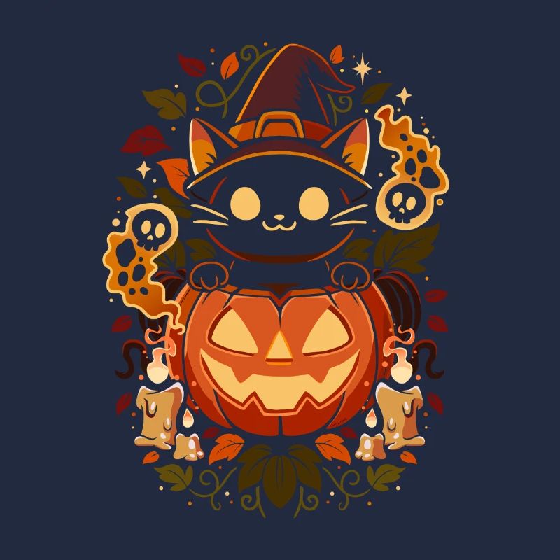 Halloween Pumpkin Cat