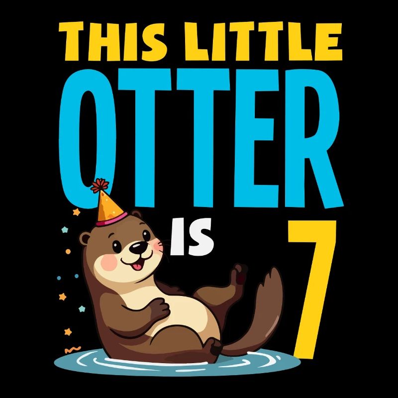 Cette loutre a 7 ans - Motif d’anniversaire mignon