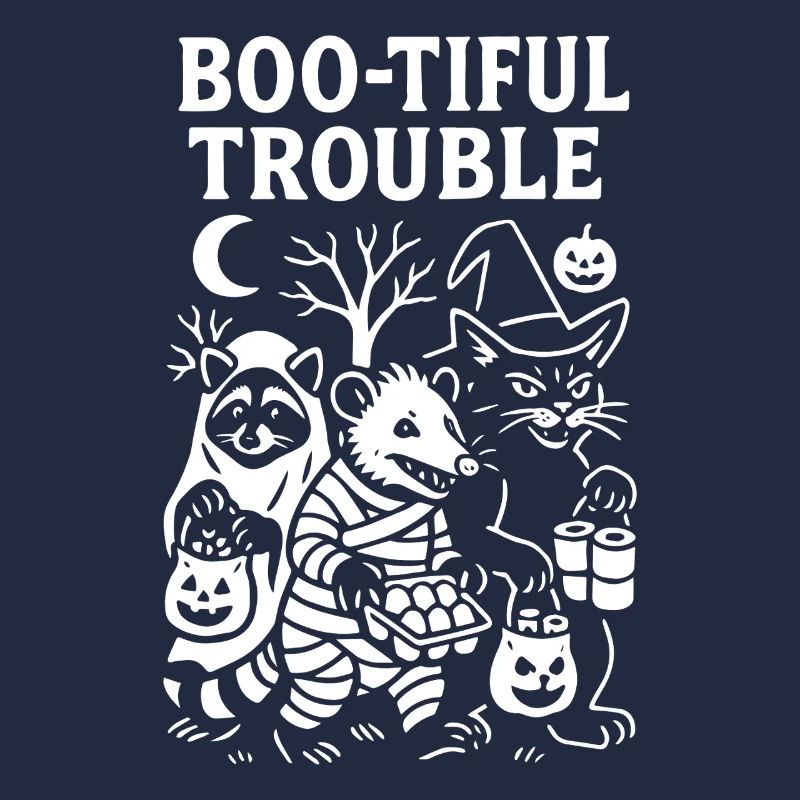 Boo-Tiful Trouble Funny Spooky Cute Design