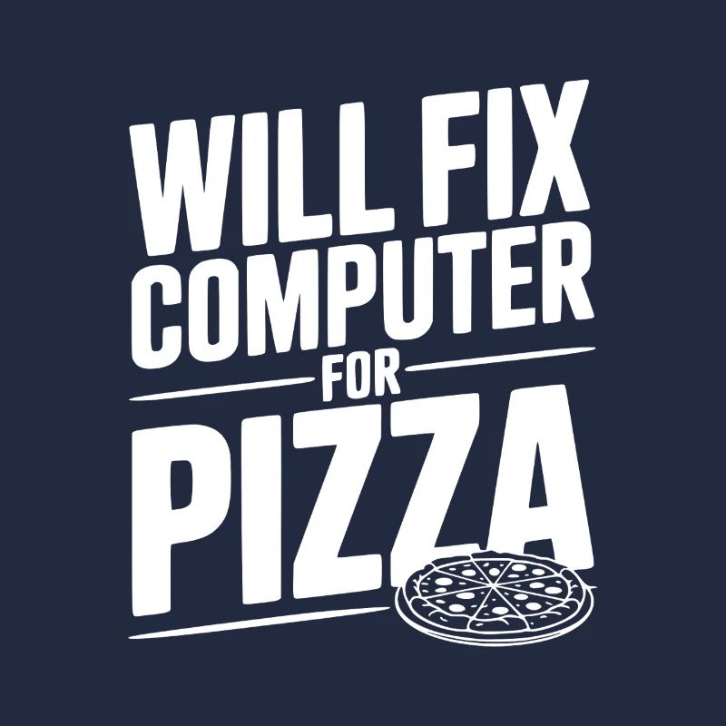 Wird den Computer für Pizza reparieren