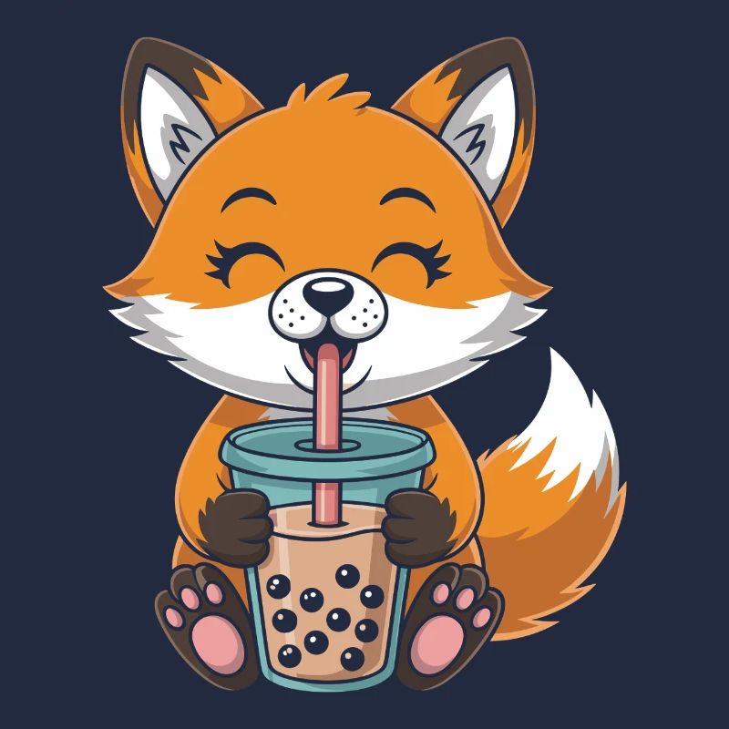 Kawaii Bubble Tee Fuchs Boba Tee