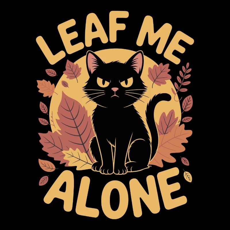 Chat Automne Drôle Laissez-moi tranquille