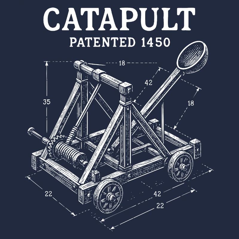 Conception de plan mécanique de catapulte