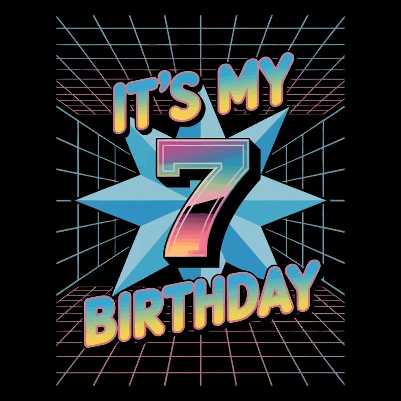 7th Birthday Gift in Cool 80s Style