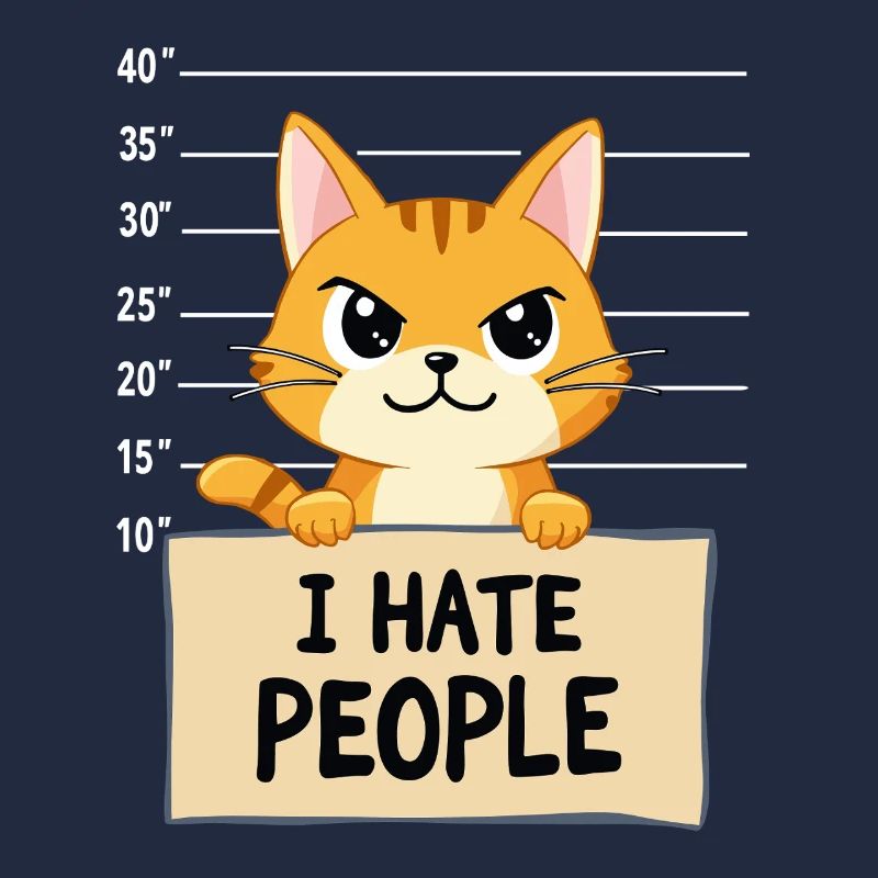 Griesgrämige Katze I Hate People Polizeifoto