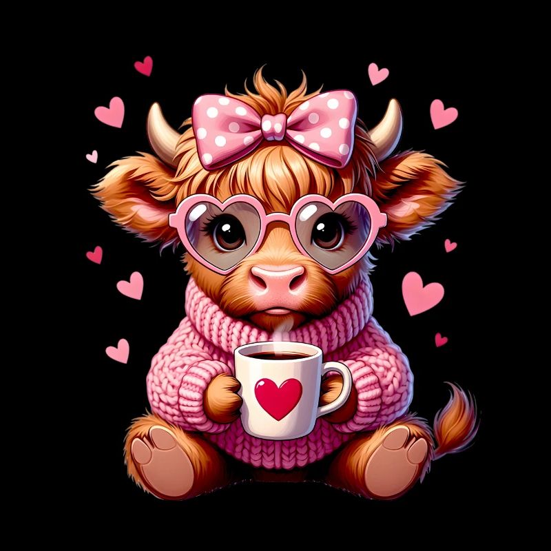 Süßes Liebes Kaffee Kälbchen Mit Herz