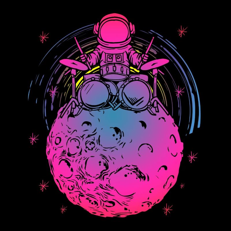 Psychedelischer Astro-Drummer Planet