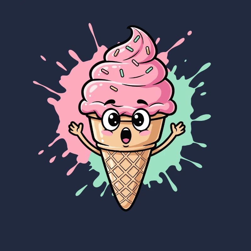 Kawaii Eistüte mit Sprinkles