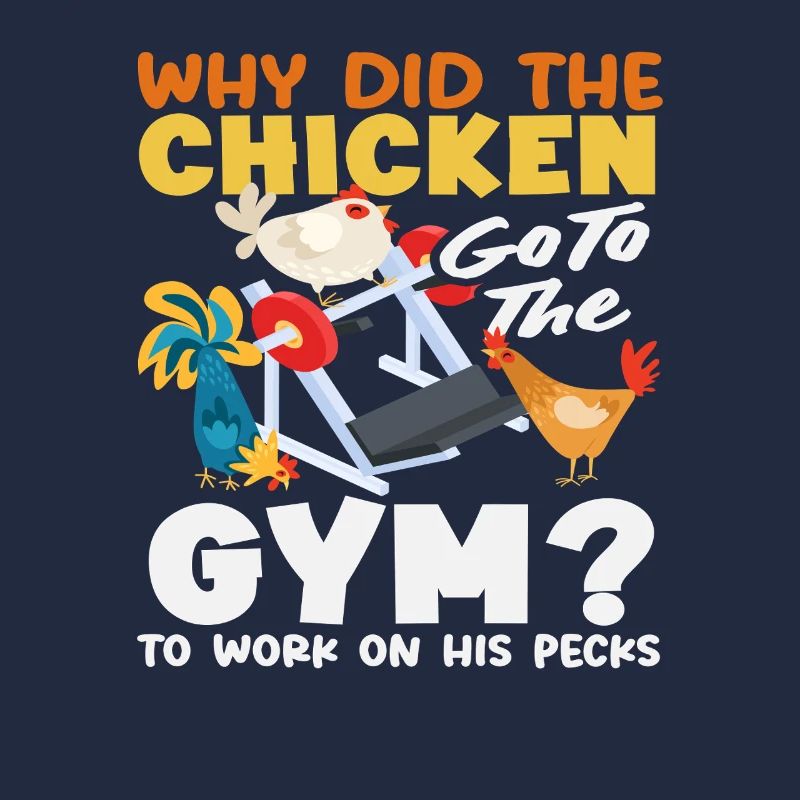 Warum ging das Huhn ins Gym Pecks Witz