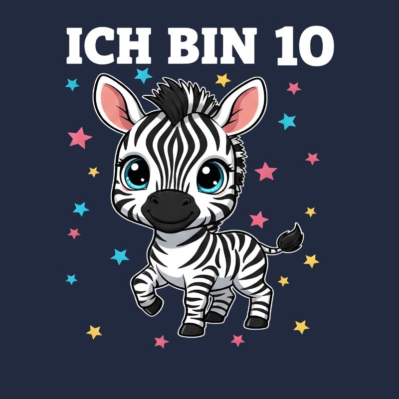 Ich bin 10 - Süßes Zebra zum 10. Geburtstag